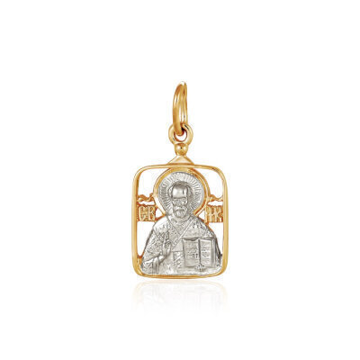 картинка Образ из красного золота "Святой Николай Чудотворец" (31456) 